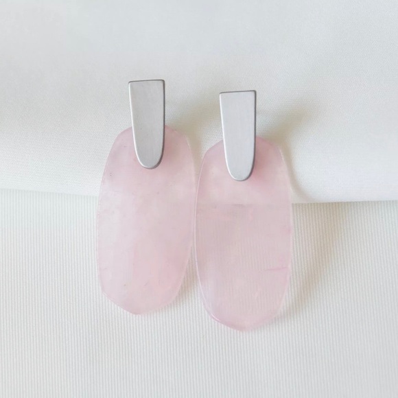 Kendra Scott Jewelry - ✂️KENDRA SCOTT Aragon Silver Earrings Pink Quartz